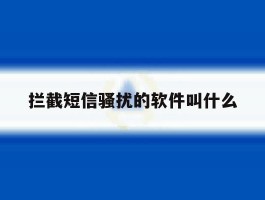 拦截短信骚扰的软件叫什么