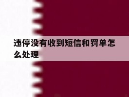 违停没有收到短信和罚单怎么处理