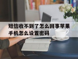 关于短信收不到了怎么回事苹果手机怎么设置密码的信息