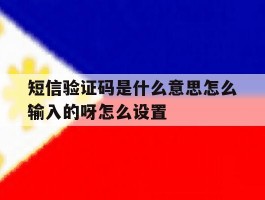 短信验证码是什么意思怎么输入的呀怎么设置
