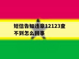 短信告知违章12123查不到怎么回事