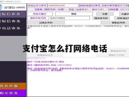 支付宝怎么打网络电话