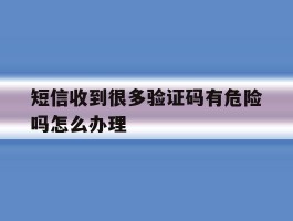 短信收到很多验证码有危险吗怎么办理