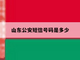 山东公安短信号码是多少