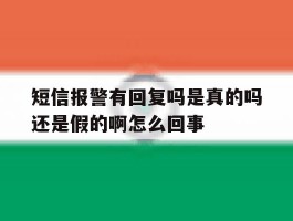 关于短信报警有回复吗是真的吗还是假的啊怎么回事的信息