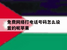 免费网络打电话号码怎么设置的呢苹果