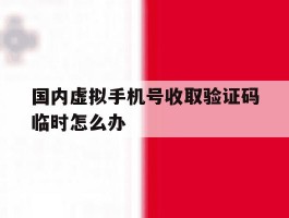 国内虚拟手机号收取验证码临时怎么办