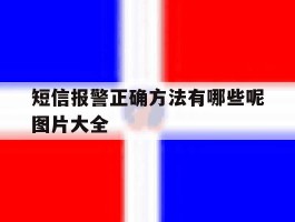短信报警正确方法有哪些呢图片大全