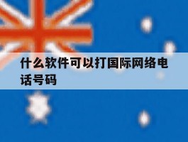 什么软件可以打国际网络电话号码