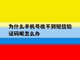 为什么手机号收不到短信验证码呢怎么办
