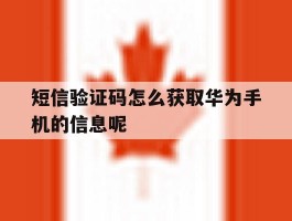 短信验证码怎么获取华为手机的信息呢