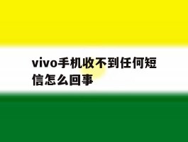 vivo手机收不到任何短信怎么回事