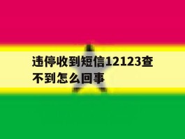 违停收到短信12123查不到怎么回事