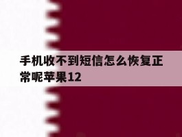 包含手机收不到短信怎么恢复正常呢苹果12的词条