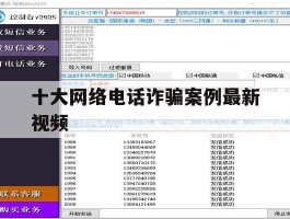 十大网络电话诈骗案例最新视频