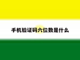 手机验证码六位数是什么