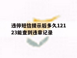 违停短信提示后多久12123能查到违章记录