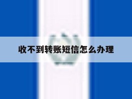 收不到转账短信怎么办理