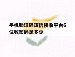 手机验证码短信接收平台6位数密码是多少