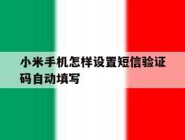 小米手机怎样设置短信验证码自动填写