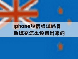 iphone短信验证码自动填充怎么设置出来的的简单介绍