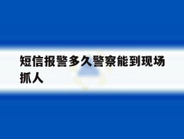 短信报警多久警察能到现场抓人