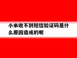 包含小米收不到短信验证码是什么原因造成的呢的词条