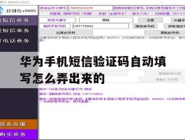 华为手机短信验证码自动填写怎么弄出来的