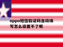 oppo短信验证码自动填写怎么设置不了呢