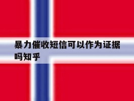 暴力催收短信可以作为证据吗知乎的简单介绍