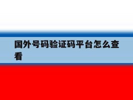 国外号码验证码平台怎么查看