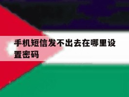 手机短信发不出去在哪里设置密码