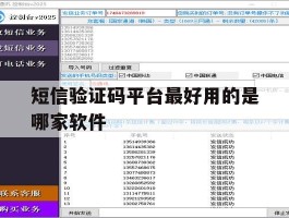 短信验证码平台最好用的是哪家软件