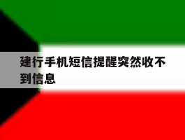 建行手机短信提醒突然收不到信息
