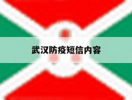 武汉防疫短信内容