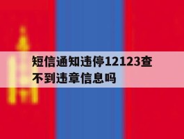 短信通知违停12123查不到违章信息吗