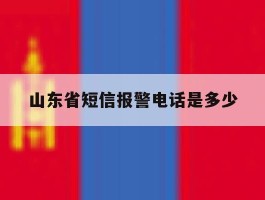 山东省短信报警电话是多少