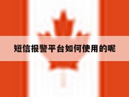 短信报警平台如何使用的呢