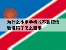 为什么小米手机收不到短信验证码了怎么回事