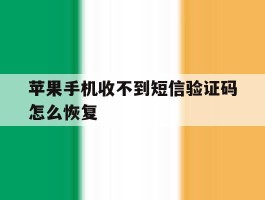 苹果手机收不到短信验证码怎么恢复