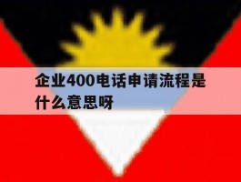 企业400电话申请流程是什么意思呀