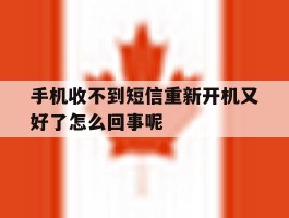 手机收不到短信重新开机又好了怎么回事呢