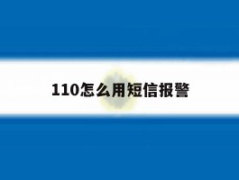 110怎么用短信报警