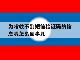 包含为啥收不到短信验证码的信息呢怎么回事儿的词条