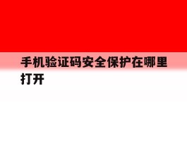 手机验证码安全保护在哪里打开