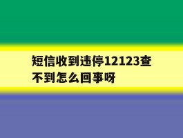 短信收到违停12123查不到怎么回事呀