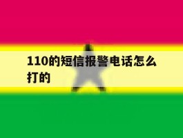 110的短信报警电话怎么打的