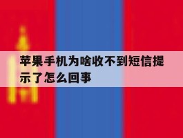 苹果手机为啥收不到短信提示了怎么回事