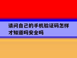 请问自己的手机验证码怎样才知道吗安全吗的简单介绍
