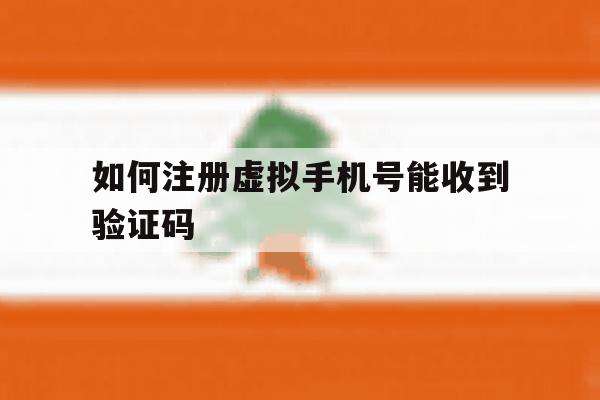 如何注册虚拟手机号能收到验证码